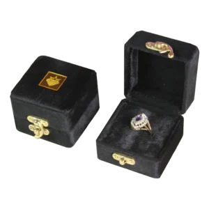 Gold Box Black Velvet Jewelry Boxes