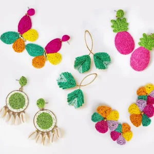 Handmade Raffia Woven earrings