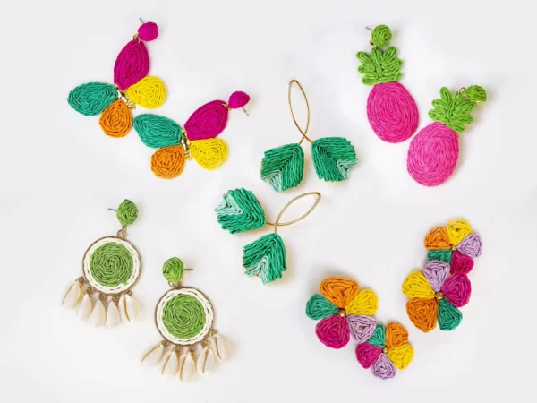 Handmade Raffia Woven earrings