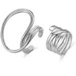 Fancy Silver - Ring Set Of 2