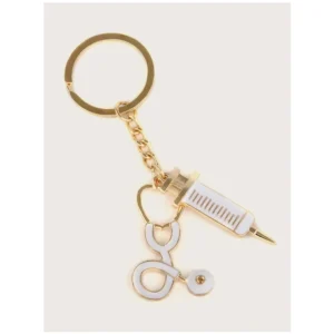 Shein - Emery Rose Stethoscope & Syringe Charm Keychain