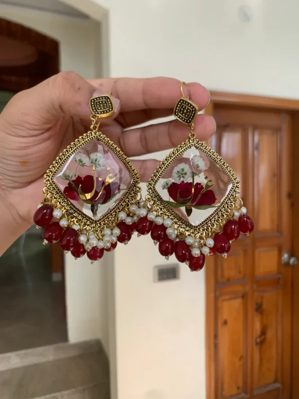 Rose Red Jhumka - Image 2