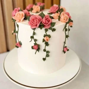 Decent Flowers theme Cake
