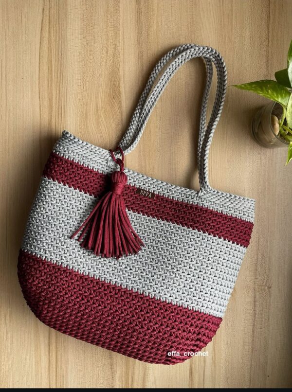 Red and Grey Hand Bag