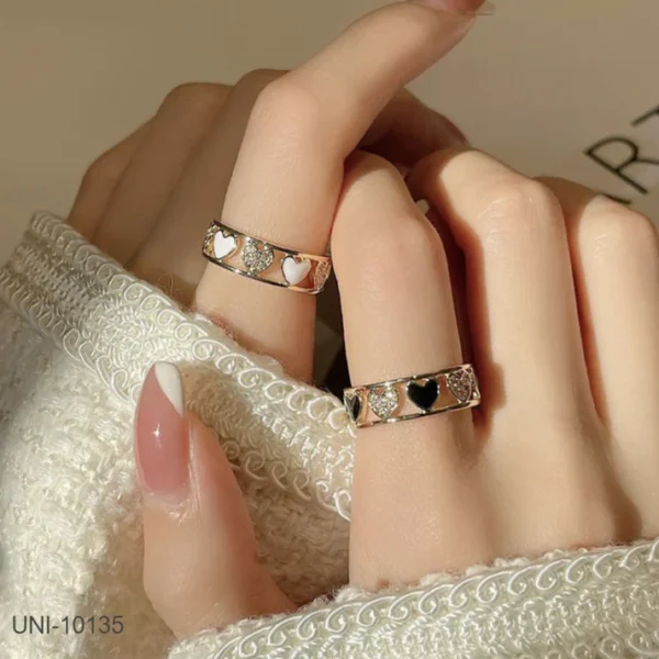 Diamond Heart Black & White - Ring - Image 2