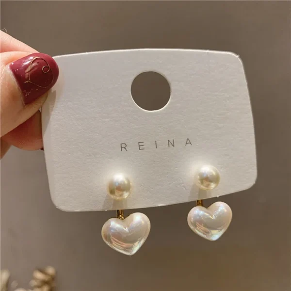 Pearl Cluster Heart - Earring - Image 2