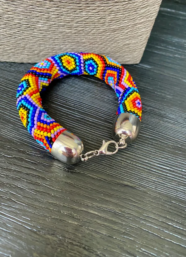 Geometric seed bead crochet rope chok - Image 2